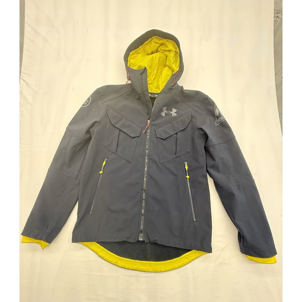 Under Armour Men's Mission 14 Hooded Full Zip Jacket Zipped Pockets Size M Black